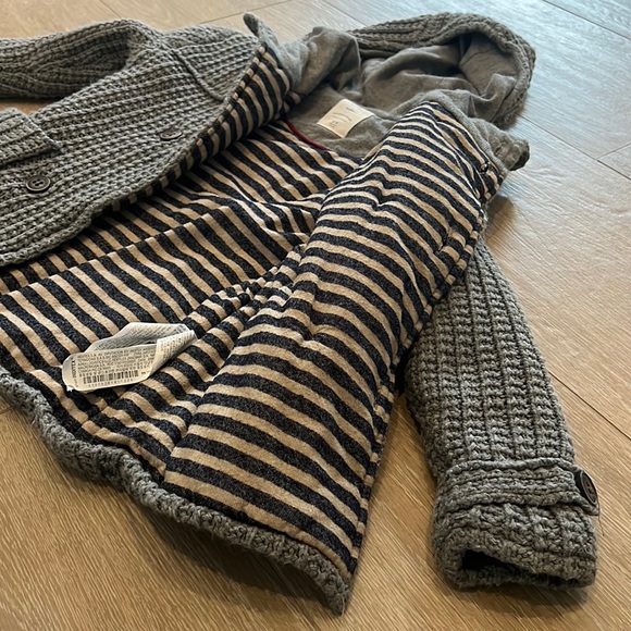 Zara hooded button down sweater jacket, gray boys size 5-6! - Picture 8 of 11